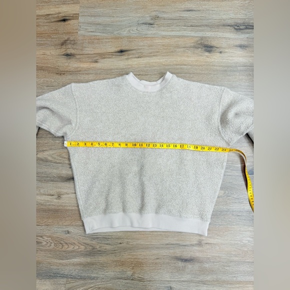 Outdoor Voices S Megafleece Wool Sweater Sweatshirt Sherpa Tan Crew Neck Brown - Picture 10 of 11